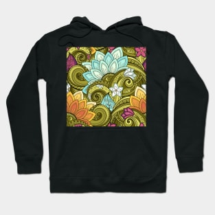 Paisley Print with Vintage Floral Motifs Hoodie